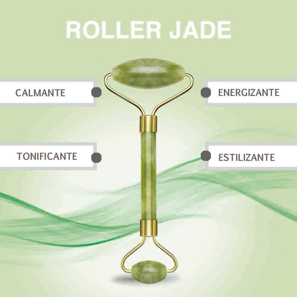Rodillo facial de jade Verde - www.lavanda.cat